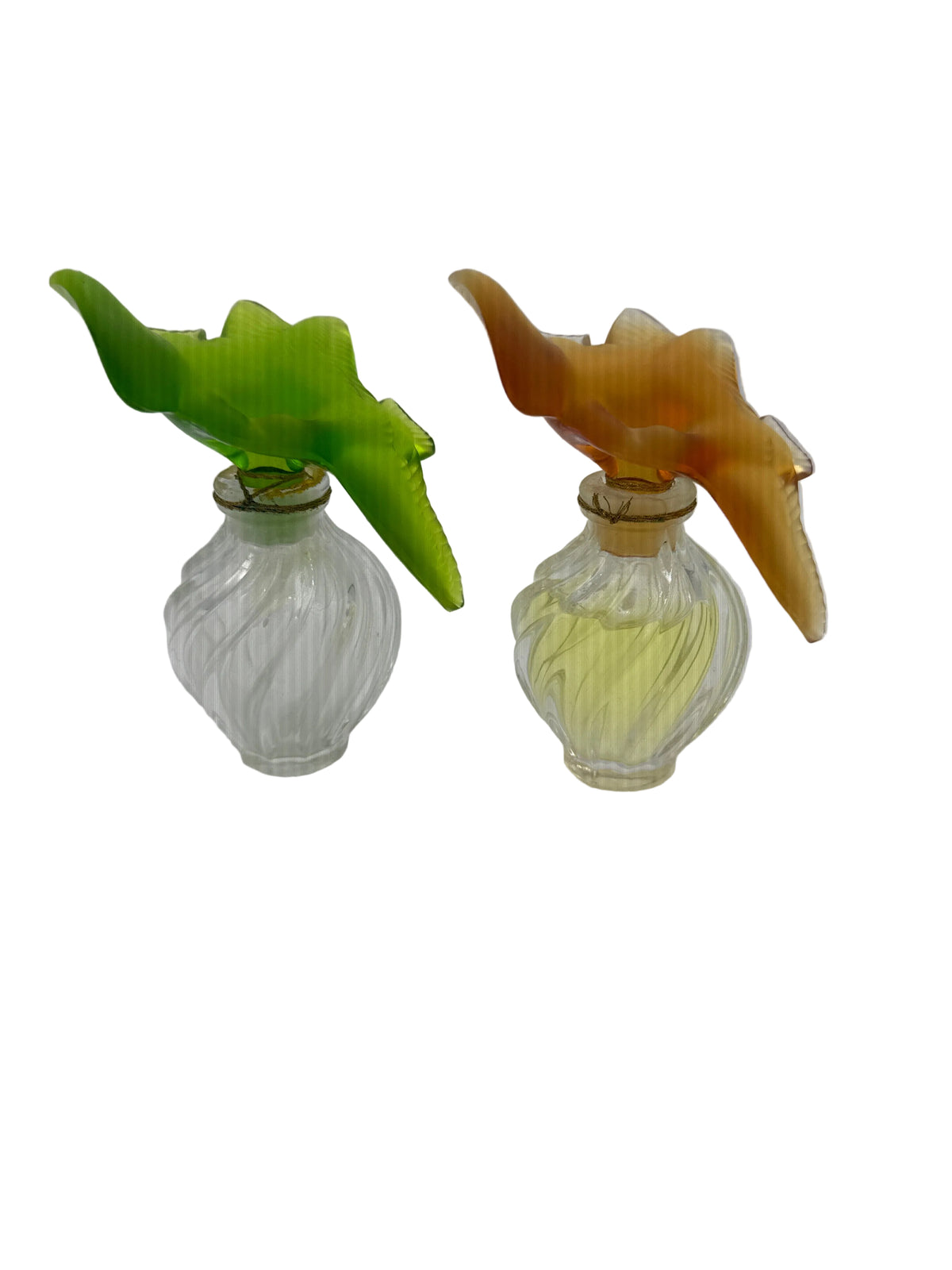 Vintage Lalique Mini Perfume Bottle Doves L'air Du Temps Nina Ricci Set of 2