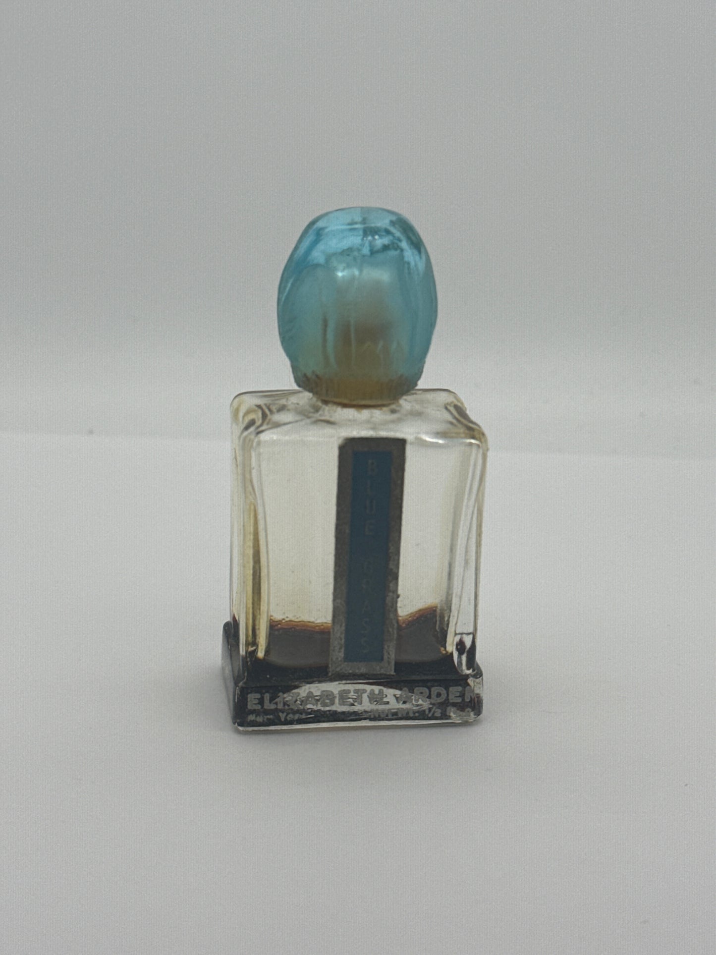 Vintage - Elizabeth Arden, Blue Grass Perfume Bottle w Beautiful Turquoise Overcap