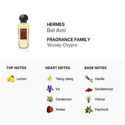 Hermes Bel Ami Eau de Toilette Spray, 3.3 oz