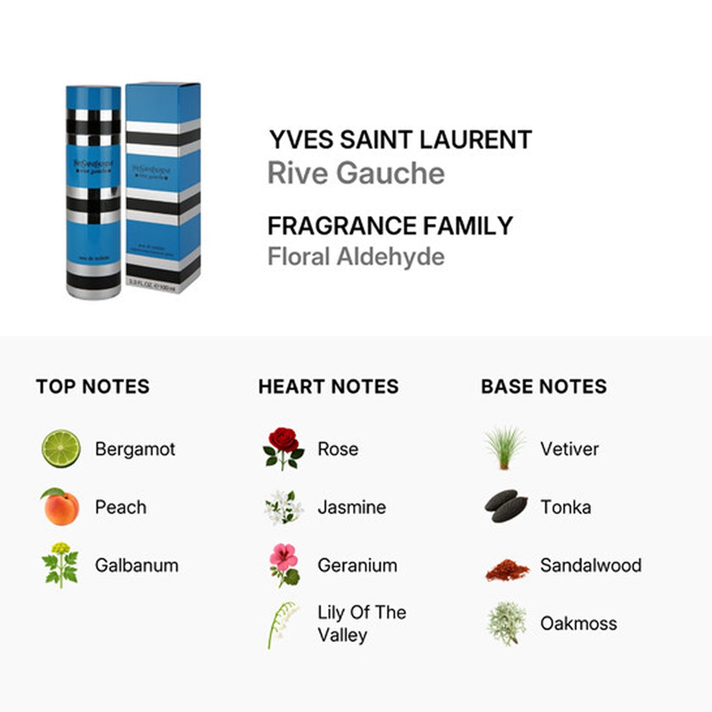 Yves Saint Laurent Rive Gauche Eau de Toilette Spray, 3.3 oz