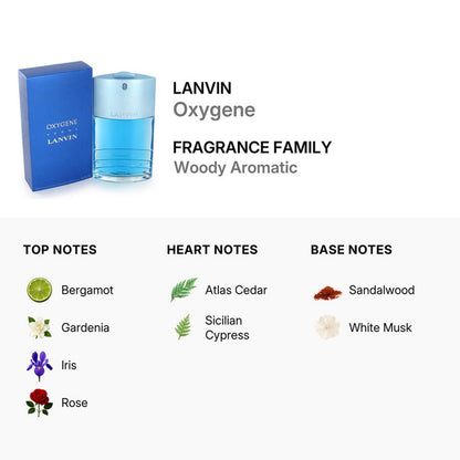 Lanvin Oxygene Eau de Toilette Spray, 3.3 oz