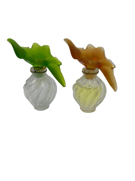 Vintage Lalique Mini Perfume Bottle Doves L'air Du Temps Nina Ricci Set of 2