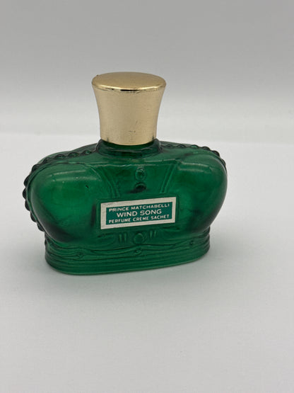 Vintage PRINCE MATCHABELLI Wind Song Creme Sachet Green 1 oz. Bottle