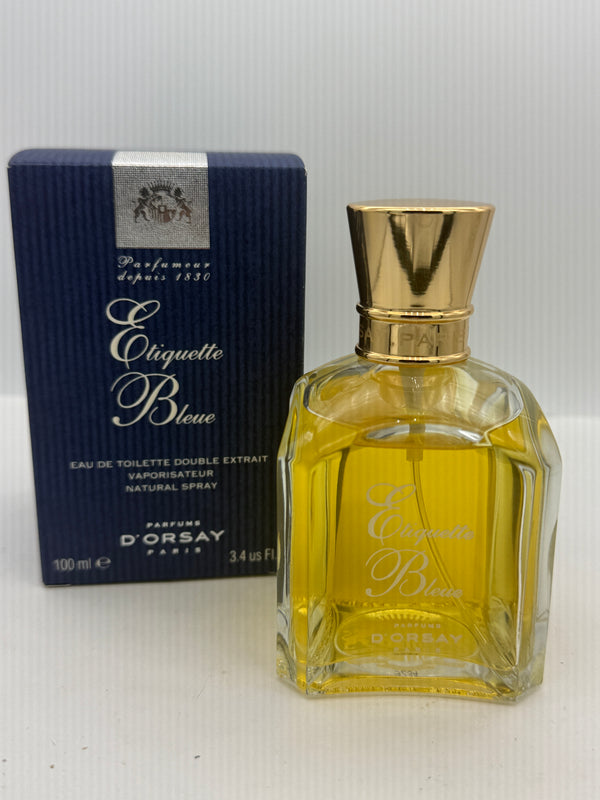 Parfums D’ORSAY Etiquette Bleue Eau de Toilette Double Extrait 3,4 Fl. Oz. Spray Perfume Unisex Super Rare Vintage 1830 1990s Version