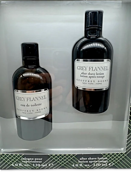 Geoffrey Beene Grey Flannel 4 OZ EDT SP & 4 OZ After Shave